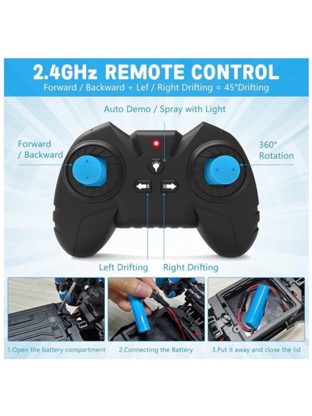 🆕 - Remote Control Car, 2.4GHz RC Stunt Car, 360 Rotation. Red - Picture 6 of 8